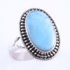 Natural Republic Larimar Gemstone Handmade 925 Sterling Silver Ring S.7.5" w3M02