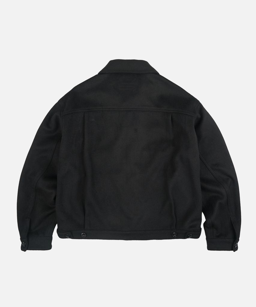 FRIZMWORKS Solid Wool Trucker Jacket _ Black
