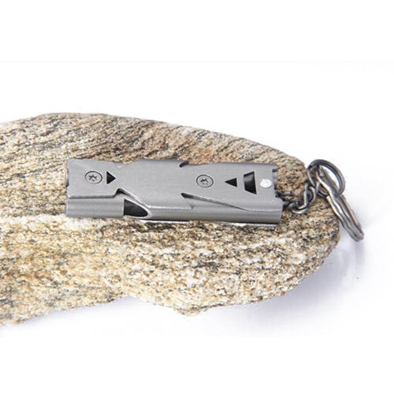Outdoor Stainless Whistle Double Tube Lifesaving Emergency Survival SOS