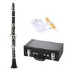 Juspins ABS Resin Bb Clarinet, 17 Keys, Beginner's Set, for Brass Band, Practice, and Performances, Cupronickel Plated