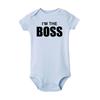 I'm The Boss Print Funny Newborn Cotton Romper Baby Cute Jumpsuit Bodysuit