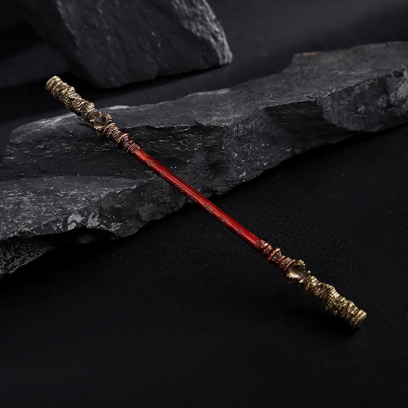 Игра Black Myth Wukong Металлические предметы интерьера Посох-обруч Металлические изделия Посох Короля Обезьян Оружие Сунь Укуна Для украшения стола
