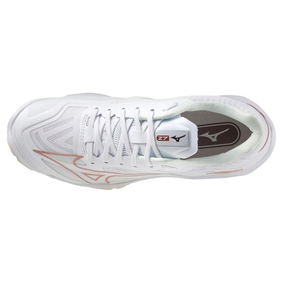 Mizuno Wave Lightning Z7 Сетка Удобные Амортизация Нескользящие Прочные Дышащие Низкие Тренировочные Кроссовки Мужские кроссовка Белый Лотос V1GC220036