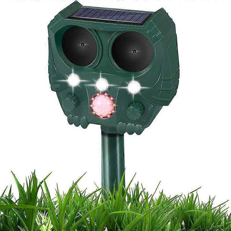 Cat Repellent Garden Ultrasonic Fox Repellant Cat Deterrent Pet Animal Deterants Solar Powered & Waterproof Flashing Light and USB Charge