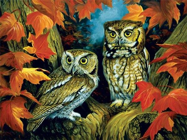 Алмазная картина Сова, полная дрель, украшение для дома, Алмазная вышивка, мозаика с животными, картина со стразами, настенное искусство