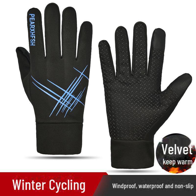 "Водонепроницаемые Нескользящие Зимние Перчатки с Сенсорным Экраном для Мужчин и Женщин - Ветрозащитные для Велоспорта и Вождения с Бархатной Подкладкой"