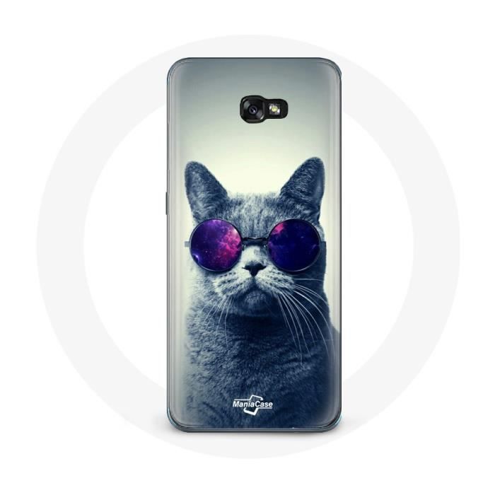 Coque pour Samsung Galaxy A3 2016 Chat Lunettes violettes Style