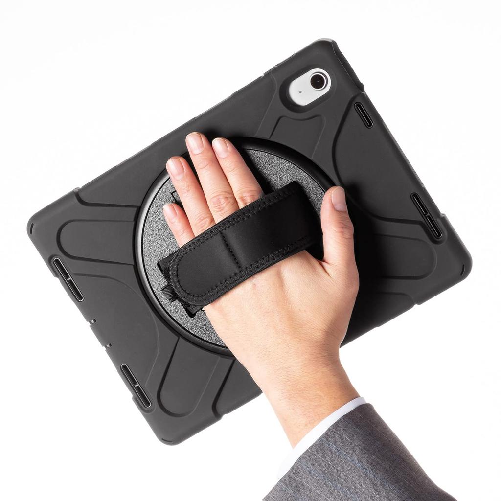 SANWA SUPPLY PDA-IPAD1917BK Shockproof Case for iPad 10.9-inch (with Handle, Stand, and Shoulder Strap)