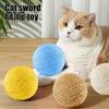 Cat Sisal Ball Interactive Cat Scratching Ball Toy Natural Sisal Scratcher Ball with Sound for Kitten Teeth Cleaning Training