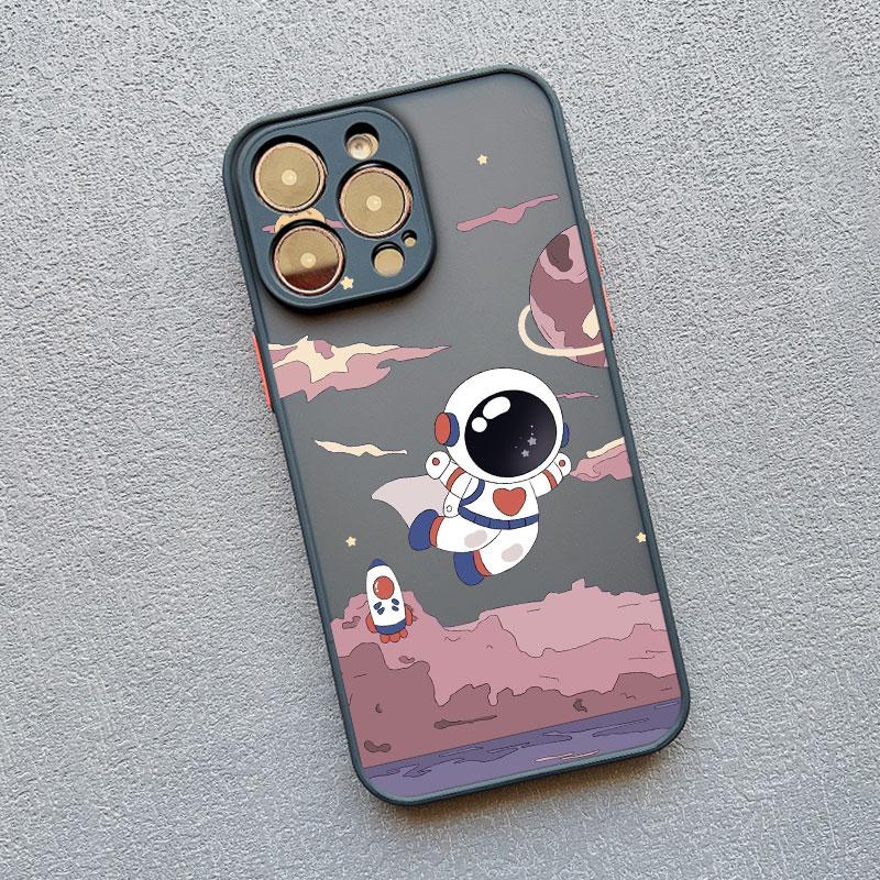 Чехол для телефона с мультяшным рисунком космонавта Для iPhone 14 13 15 Pro Max Plus 11 12 Mini Pro Max 7 8 Plus X XR XS Ударопрочный чехол для телефона