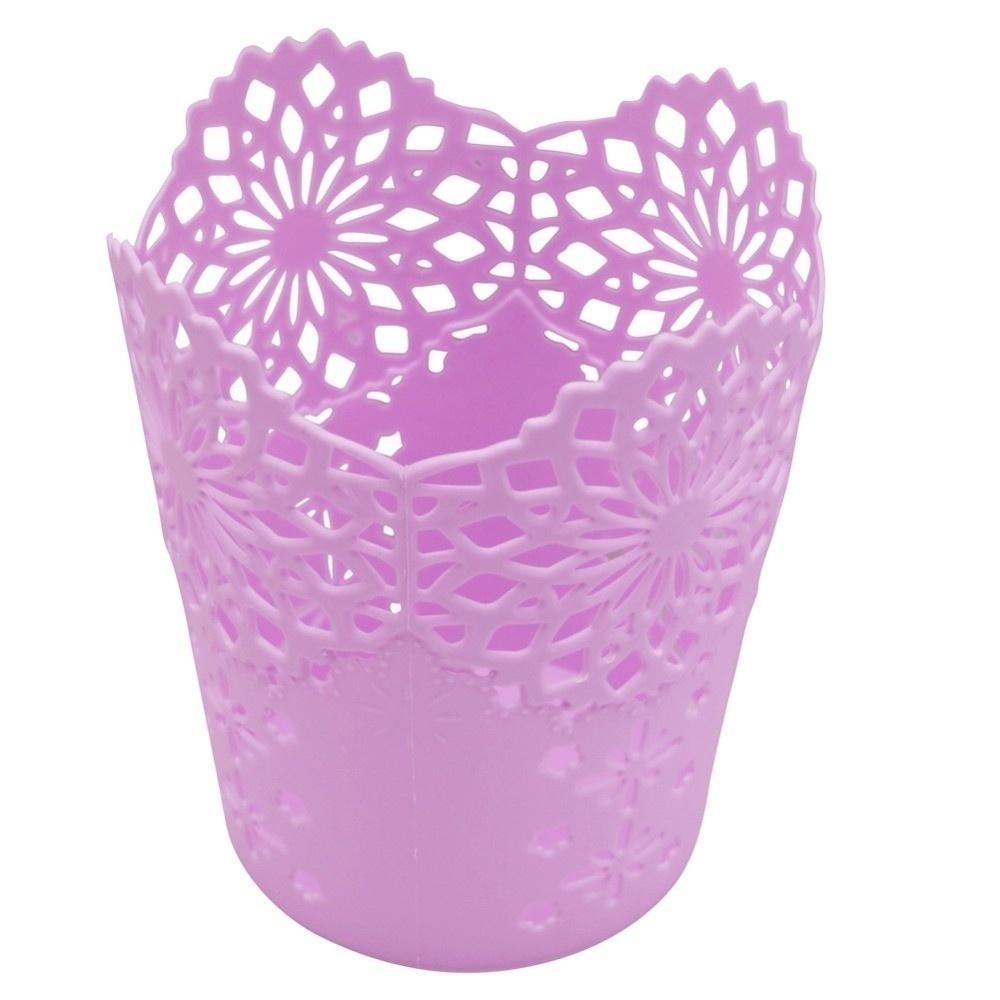 Корзины для хранения Кружевные Ажурные Настольная Мусорная Корзина Подставка для Карандашей Органайзер для Стола для Офиса Школы Дома