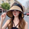 Складная плетеная пустая верхняя кепка бант полая соломенная шляпа ретро широкополая шляпа-ведро приморский