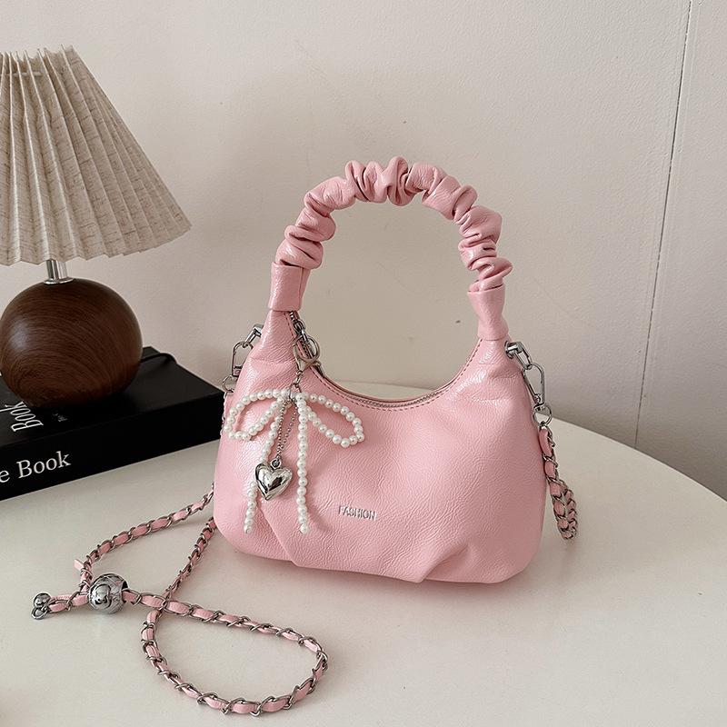 Премиальная красная сумка женская новая универсальная сумка-мессенджер на цепочке изысканная плиссированная сумочка