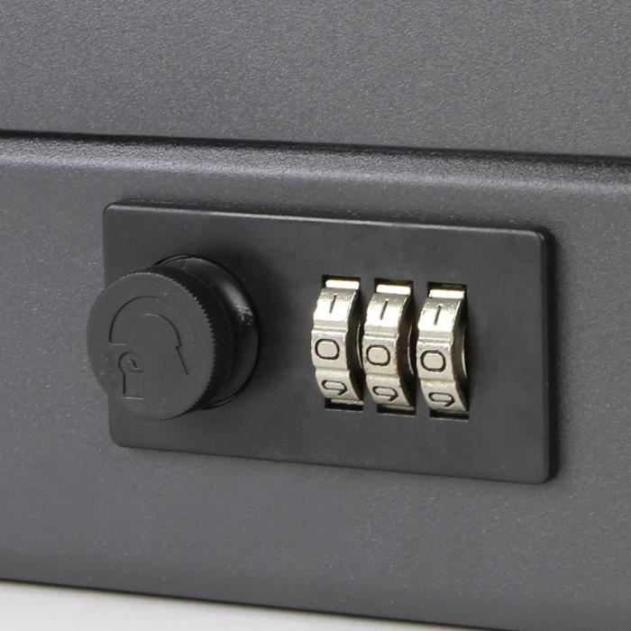 Caisse à Monnaie - HMF - 10017-02 - Serrure à Combinaison - 30 x 24 x 9 cm - Noir