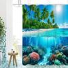 Занавеска для ванной с узором из морских ракушек, водонепроницаемая, с 12 крючками, домашний декор, бесплатная доставка