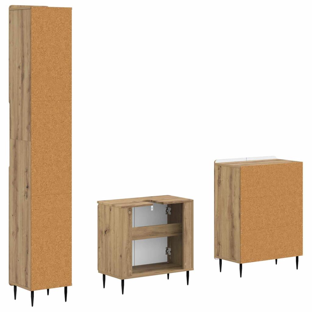 3 Piece Bathroom Cabinet System ZWOLLE Artisan Oak