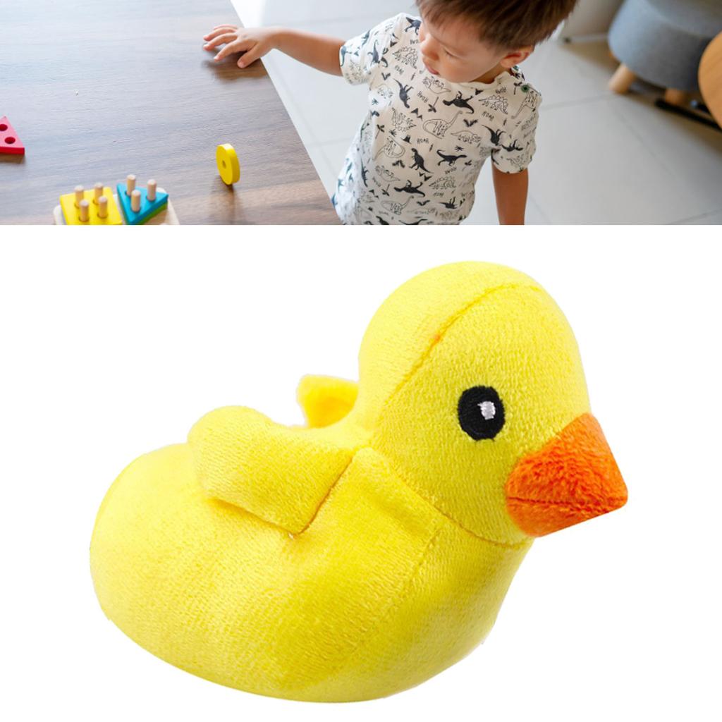 Squeaky Plush Dog Toy Little Yellow Duck Shaped Bite Resistant Teeth Grinding Relieve Boredom Interactive Puppy Chew Toy
