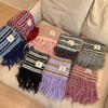 Fashion Women Wool Blend Knitted Tassel Stripe Scarf Winter Warm Lady Shawl Blanket Bandana Versatile Blanket Scarves