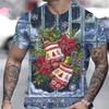 Hot Sell Christmas T-Shirt For Men 3d Snowman Printed Men'S Clothing Street Designer Short Sleeve Tshirts Daily Casual Tops Tees