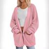 Autumn Winter Loose Casual Cardigan Pocket Sweater Ladies Solid Color Knitting All-match Outwear Female Top