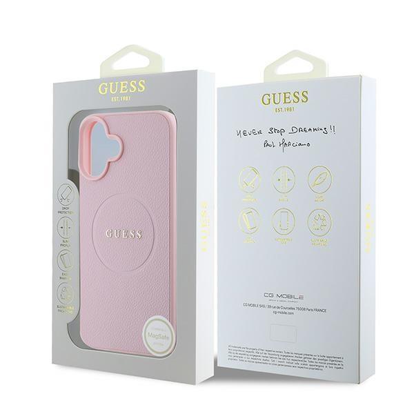 Guess Guhmp16Mpghsmmp Iphone 16 Plus6.7 Różowy/Pink Hardcase Grained Ring Magsafe