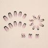 24 шт. Короткие балетные ногти, черные блестки, французский, простой, европейский и американский, полосатый, трансграничный маникюр, пленка, накладные ногти