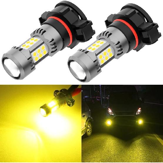 PHINLION 2504 PSX24W 12276 LED Fog Light Bulbs, 3200 Lumens Super Bright, 6000K Xenon White, 3030 30 SMD Chips, DRL Replacement Lamps for Cars,