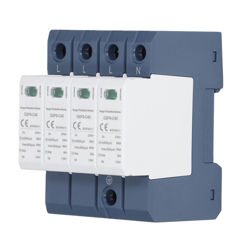 Устройство защиты от перенапряжения 40KA 4P SPD Protector Промышленный монтаж на DIN-рейку AC 275V