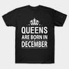 Мужская черная футболка с принтом, футболка большого размера queens-are-born-in-december, хлопковая футболка с принтом на бумаге для переноса изображений без разрезов