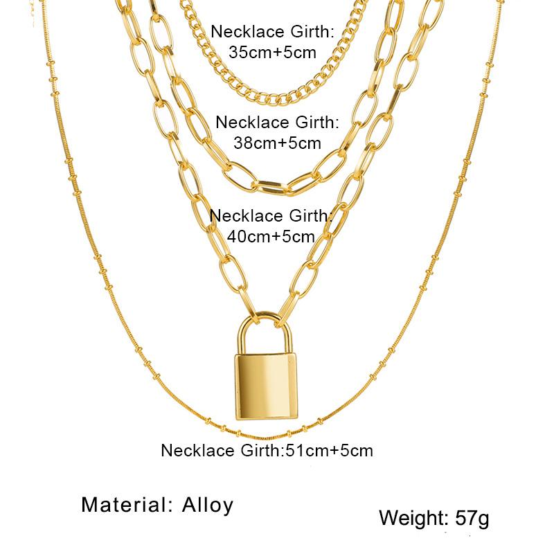 Элегантная модная простая цепочка в стиле панк, ювелирные изделия, подвесной замок, ожерелье, женский подарок