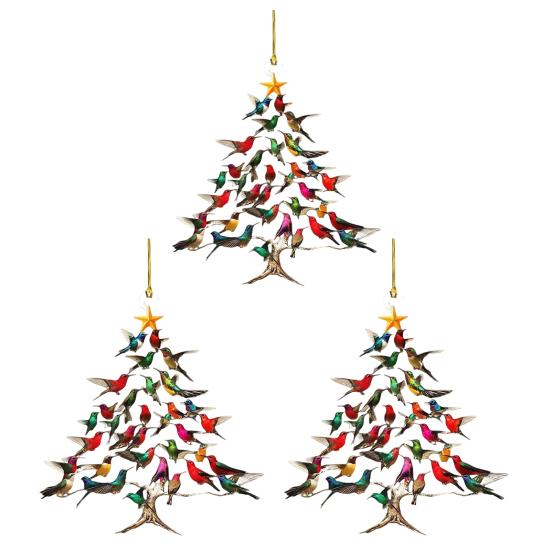 Колибри Рождественское украшение Красочный Стек Птица Подвесное украшение Двустороннее Акриловое Украшение на елку для Любителей птиц Подарки