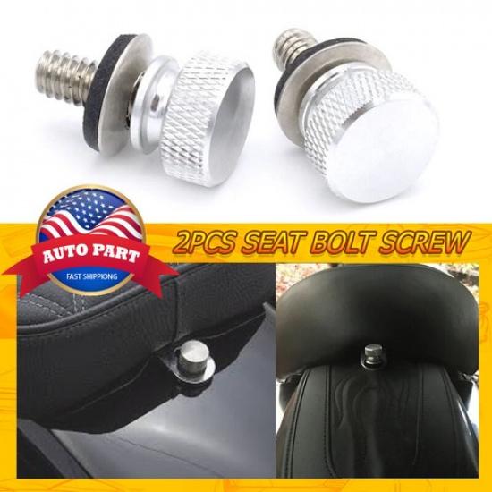 2Pcs CNC Rear Seat Solo Rack Screw Bolt Fit For Harley Touring Sportster Dyna
