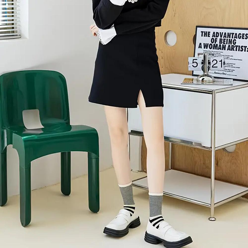 5 пар женских цветных полосатых гольфов средней длины, модные, с горизонтальной полоской, удобные, дышащие, повседневные носки с круглым вырезом