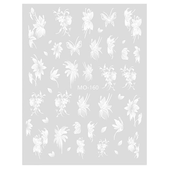 Nail Sticker Elegant Hand-Painted Flower Butterfly Long-Lasting Ins Style Nail Art Decals Women Accessories