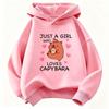 Just A Girl Who Love Capybara Hoodie Kids Cartoon Children's Sweatshirt Hoody for Boys Girls Casual Hoodies Funny Clothes