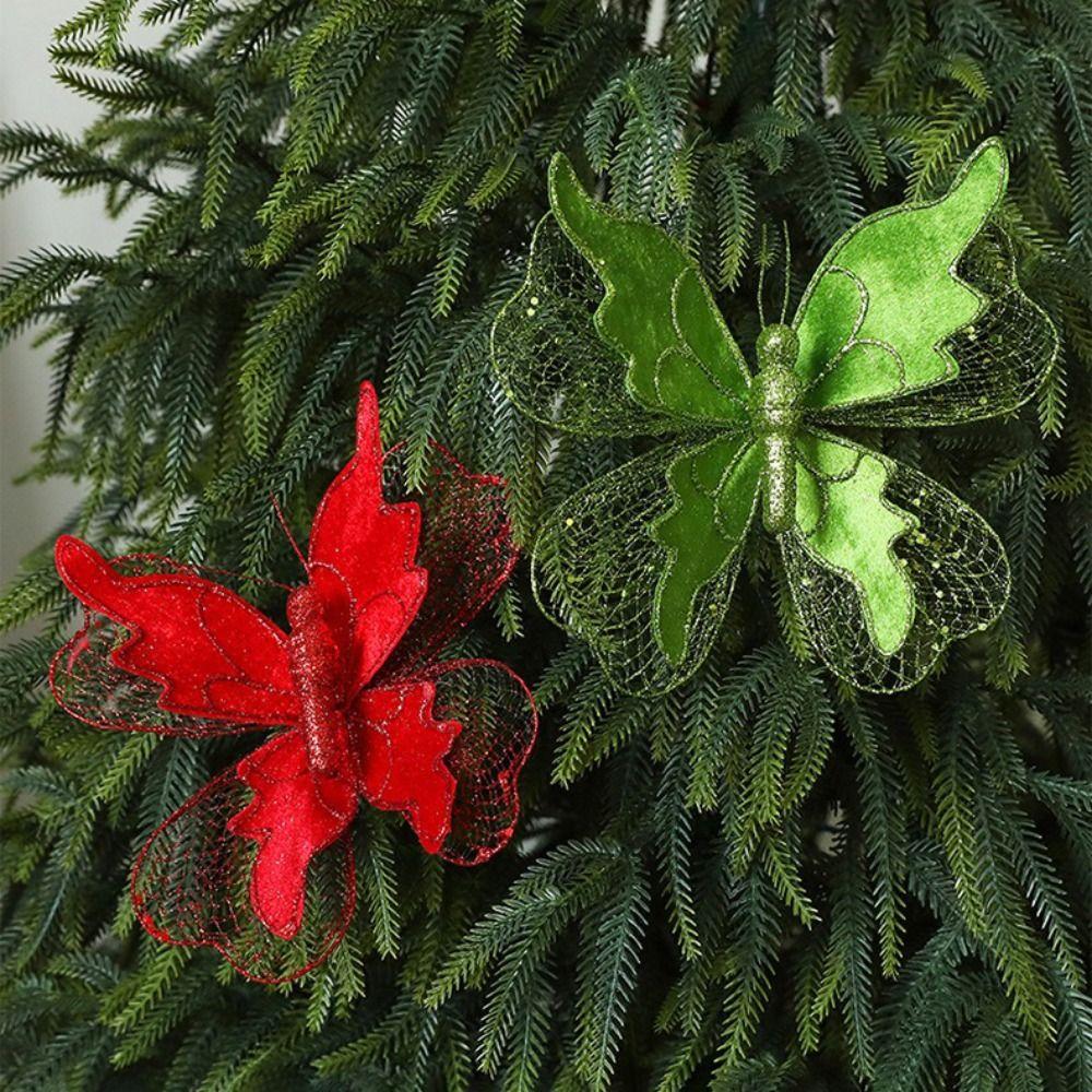Реалистичный дизайн 3D украшение-бабочка Рождественский декор-бабочка Украшение для рождественской елки