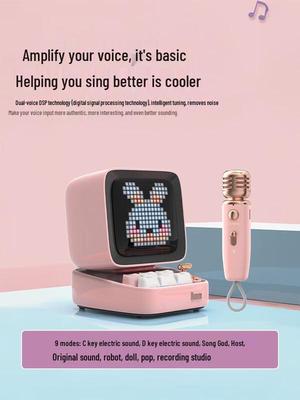 Ретро пиксельный Bluetooth-динамик Divoom Ditoo-Mic с микрофоном для караоке, штекер CN (адаптер в комплекте)