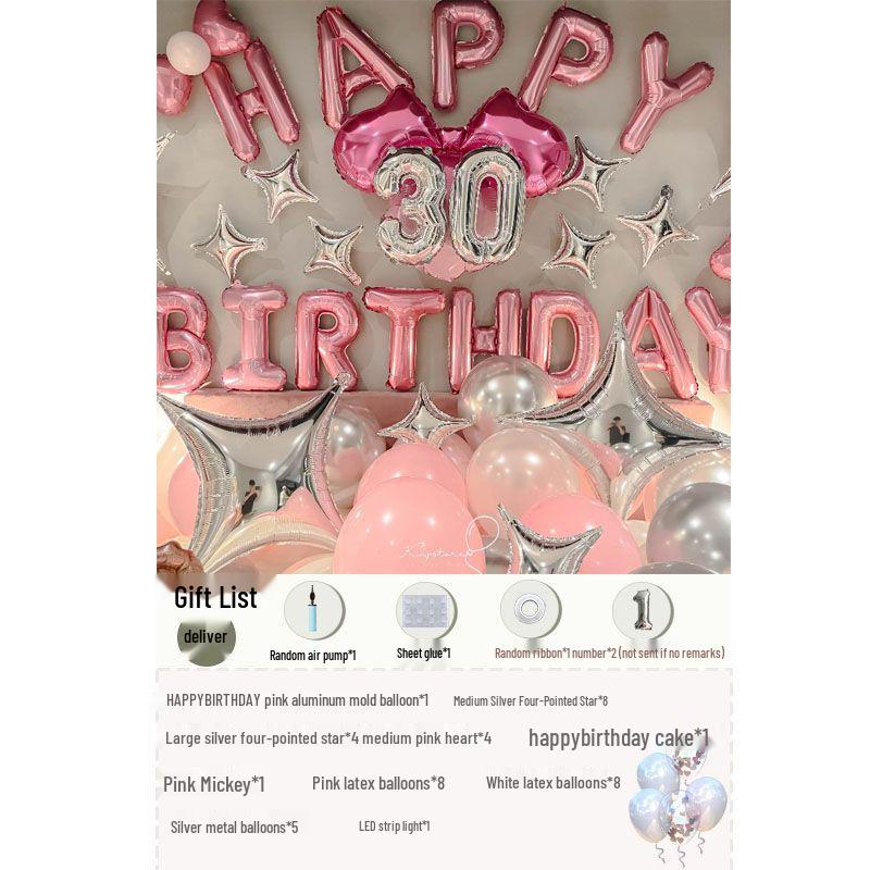 Романтические украшения-сюрприз на день рождения: Шары и фон для девушек и парней