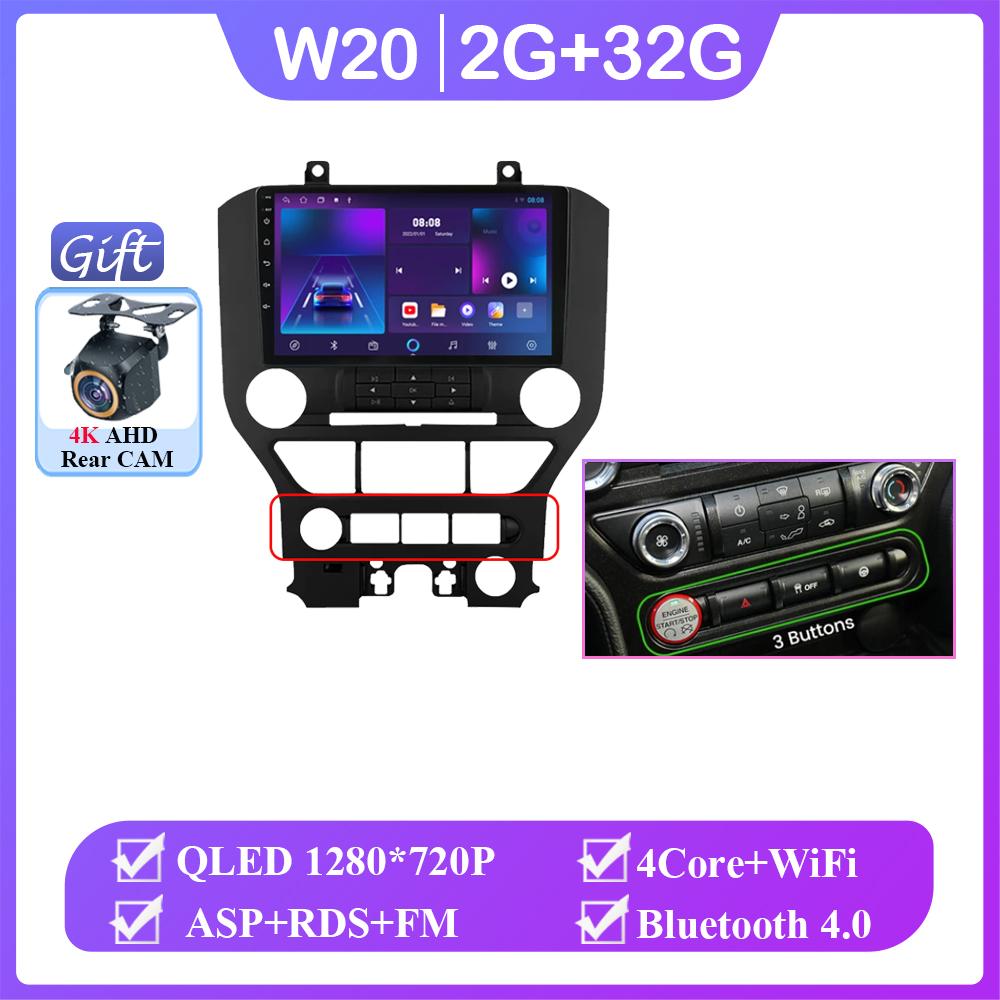 Android 14 Carplay Car Radio для Ford Mustang S550 2014 2015 – 2021 Навигация GPS Мультимедийный проигрыватель стерео WiF+4G 360 Камера BT