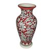Hand Painted Flower Vase, Red