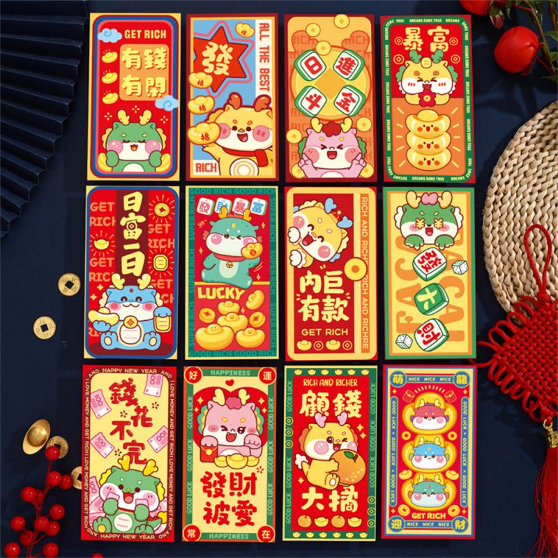 New Year Red Envelopes Creative And Fashion Year Of The Dragon Red Envelope Trend Cartoon Dragon Design Cartoon Red Envelope Bag