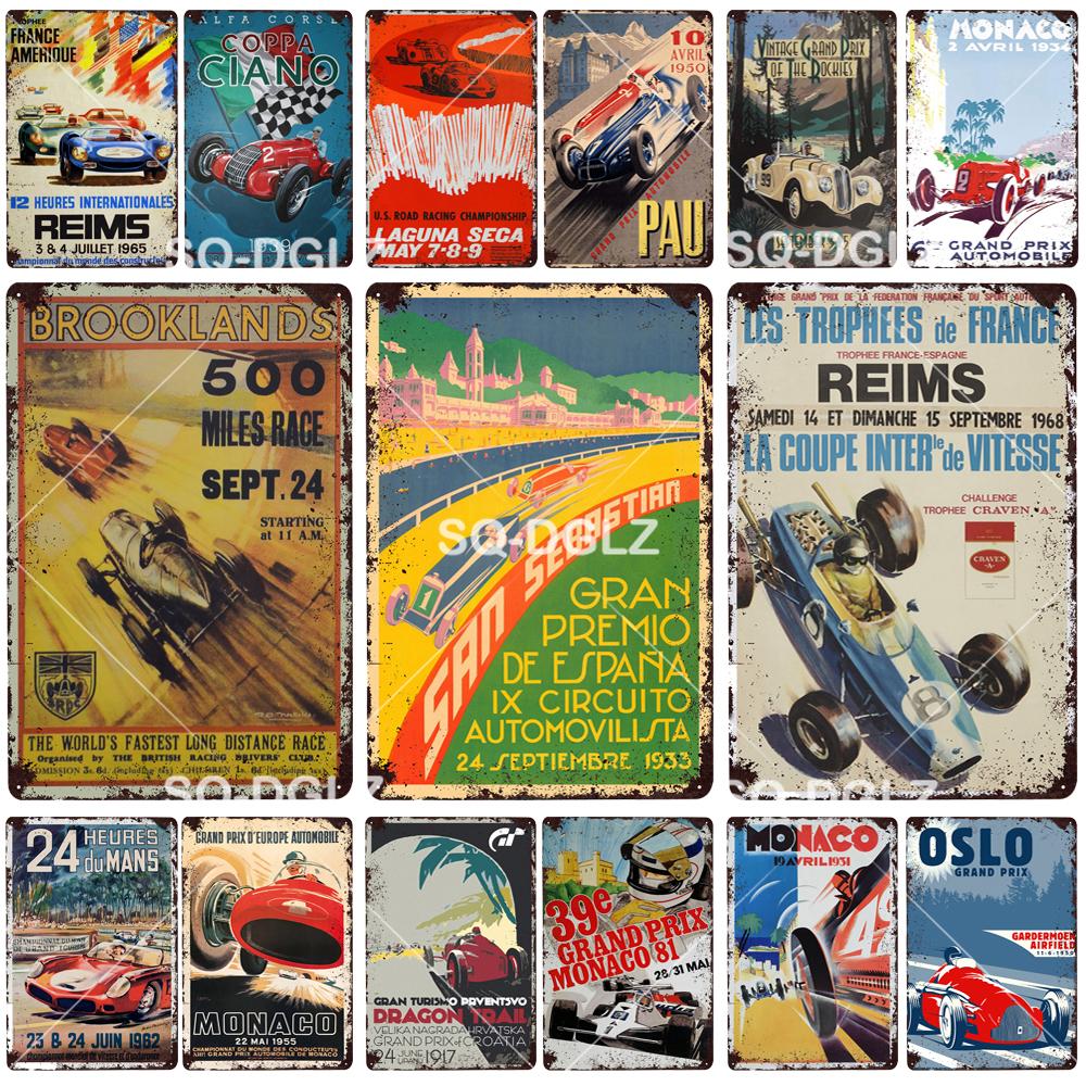 Бруклендс Табличка Металлическая Вывеска Винтажный Декор для Бара Жестяная Вывеска Винтажный Декор для Паба Бара Металл Металлические Таблички Гоночный Постер Тарелка