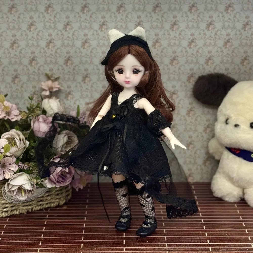 Dressing Doll With Clothes 30Cm Bjd Doll Dress Up 3D Eyes Removable Joints Doll Colorful 16 Bjd 16 Bjd Dolls Girls Gifts