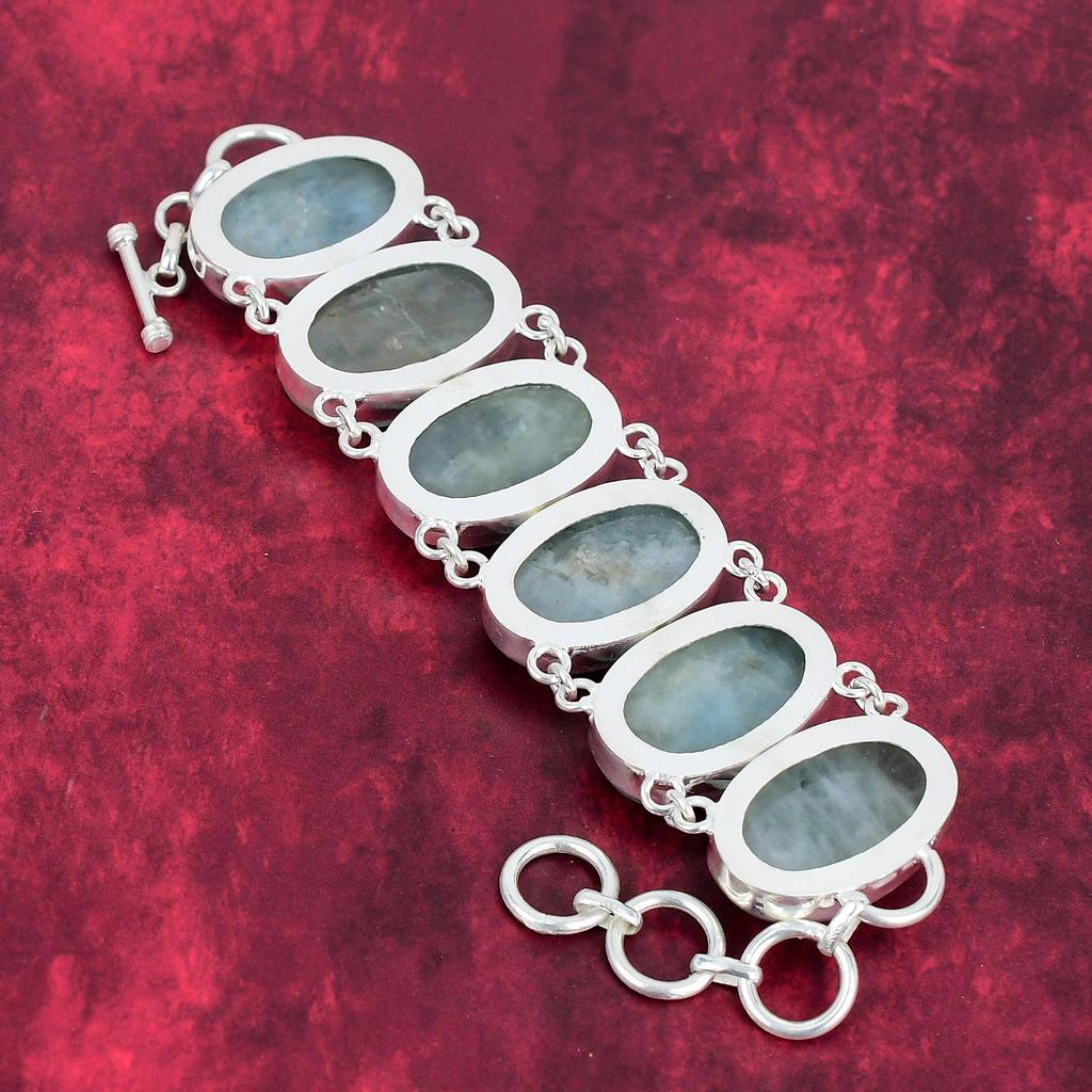Ювелирные изделия из натурального драгоценного камня аквамарин, браслет и ожерелье из цельного серебра 925 пробы, ювелирные изделия ручной работы, уникальный комплект ювелирных изделий в подарок маме