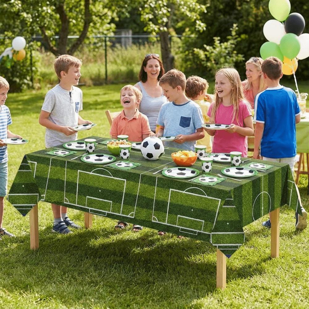 Disposable Football Theme Tablecloth Plastic Soccer Banner Soccer Table Cover Table Decor