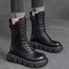 2023 Winter Women's High-Top Martin Boots: Thick Sole, Warm, Casual, Versatile, Lace-Up Cotton Boots.