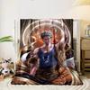 Stylized Anime Character with Halo Design Flannel blanket for bedroom, living room, sofa, and nap sofas