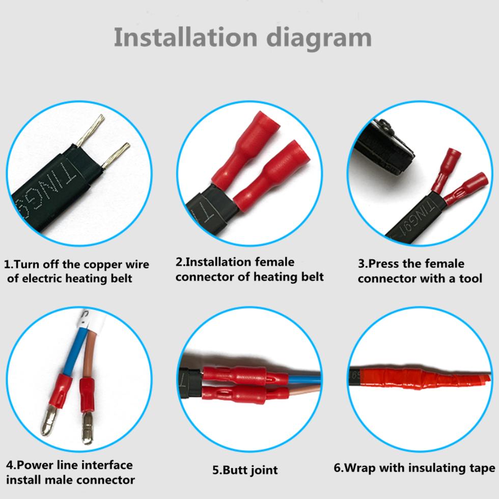 DC 12V~14V Heat Cable Water Pipe Heater For RV Anti-Freeze Self-regulating Pipe Heat Cable 25w/m
