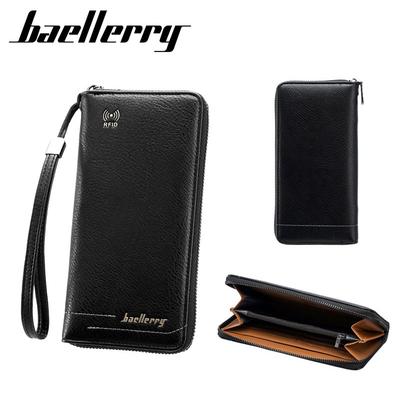 Baellerry Мужские Модные Длинные Кошельки Винтажный Дизайн Защита от RFID-кражи Держатель для ID-карт и Кредитных Карт Кошелек на Молнии для Монет