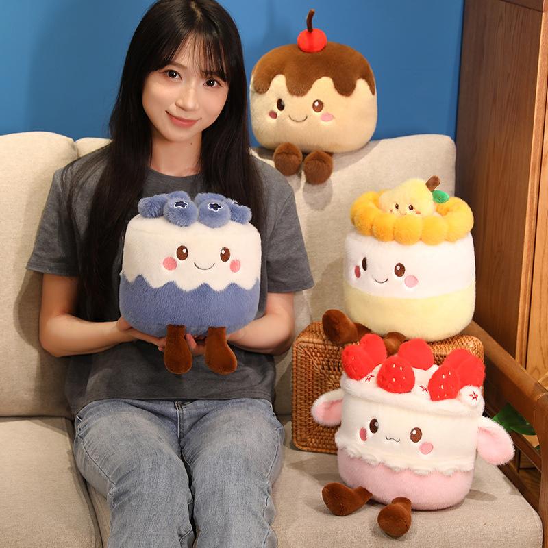 Cartoon Fruit Cake Doll Fun Dessert Three-Dimensional Plush Toy Children'S And Girls' Birthday
